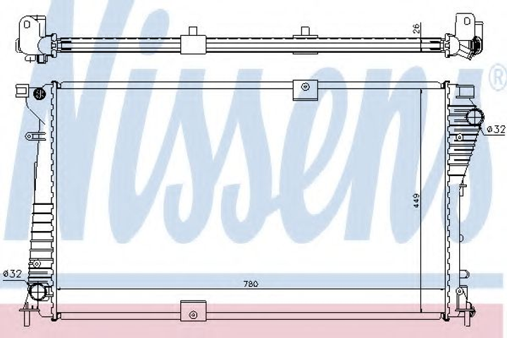 Радіатор NS PRIMASTAR(02-)2.0 dCi(+)[OE 21400-00Q0D] Nissens (630709) - зображення 1