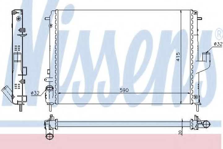 Радиатор DA DUSTER(10-)1.5 dCi(+)[OE 21410-0598R] Nissens (637613) - изображение 1