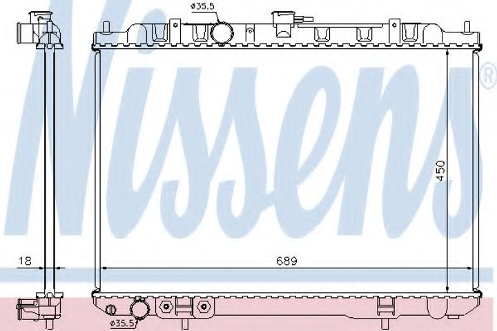 Радіатор NS X-TRAIL T30(01-)2.0 i 16V(+)[OE 21460-8H900] Nissens (68704) - зображення 1