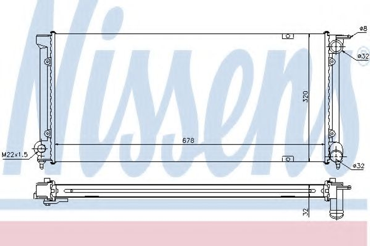 Радиатор VW GOLF II(83-)1.6 TD(+)[OE 191.121.251 C] Nissens (652621) - изображение 1