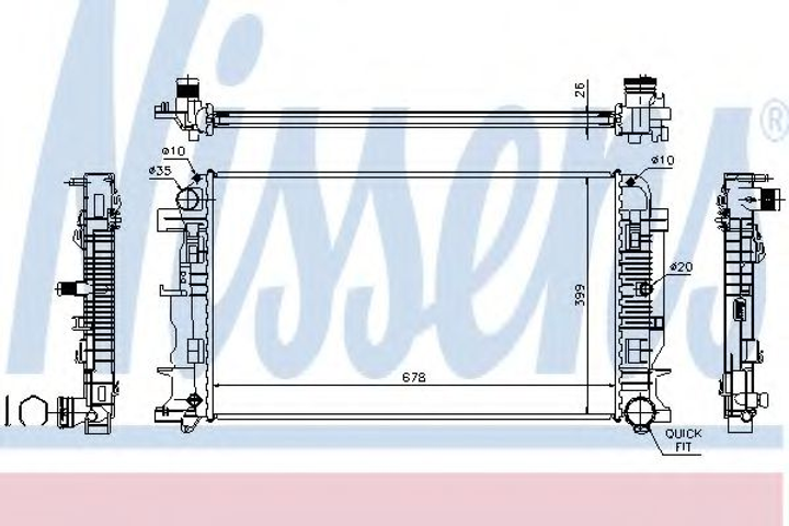 Радиатор MB SPRINTER [OE 906 500 00 02] Nissens (67156A) - изображение 1