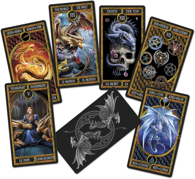 Karty tarota Fournier Tarot Dragons by Anne Stokes 1 talia x 78 kart (8420707452049) - obraz 2