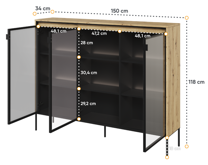 Комод Trend Lenart 150x118x33,2 (TR-08) 159128 - зображення 4