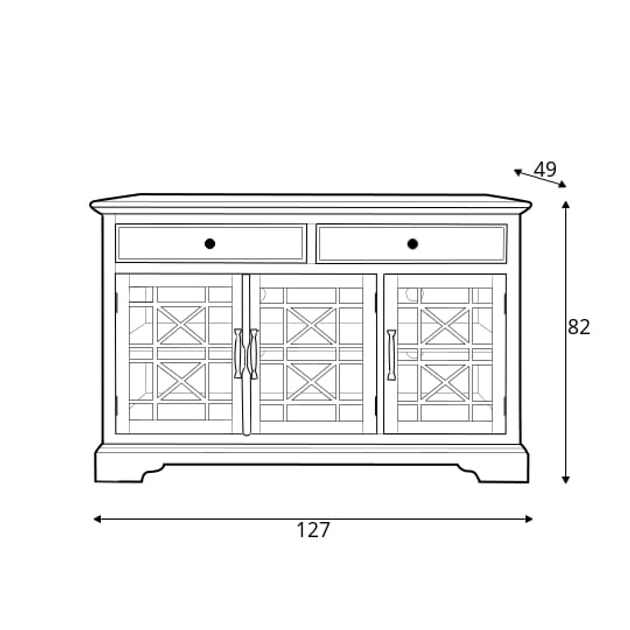 Трехдверный комод для гостиной или столовой Avola Livin Hill 127x82x49 ...