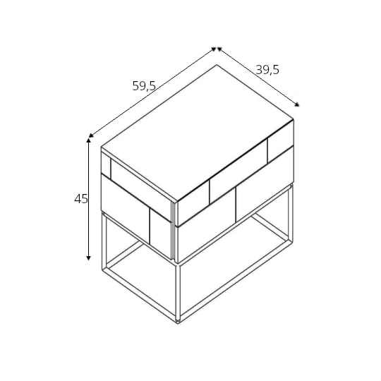 Тумба з ящиком для спальні Rose Hill Livin Hill 59.5x45x39.5 (RH08