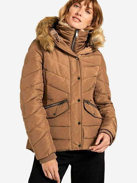Куртка демисезонная с капюшоном женская Tom Tailor 181381 M Коричневая ...