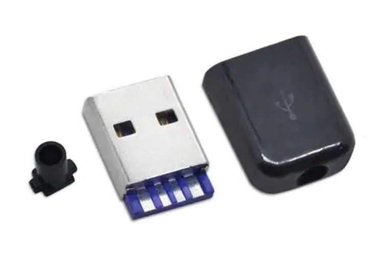 USB штекер, роз'єм в розбірному корпусі "тато", універсальний, 4 ...