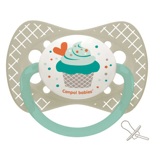 Пустушка силіконова симетрична 18+ м-ців Cupcake - сіра Canpol babies 23/284_grey - Фото 1 Пустушка силіконова симетрична 18+ м-ців Cupcake - сіра Canpol babies 23/284_grey - изображение 1