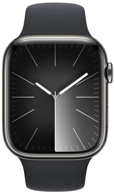 Смарт-годинник Apple Watch Series 9 GPS + Cellular 45mm Graphite Stainless Steel Case with Midnight Sport Band - M/L (MRMW3) - зображення 2