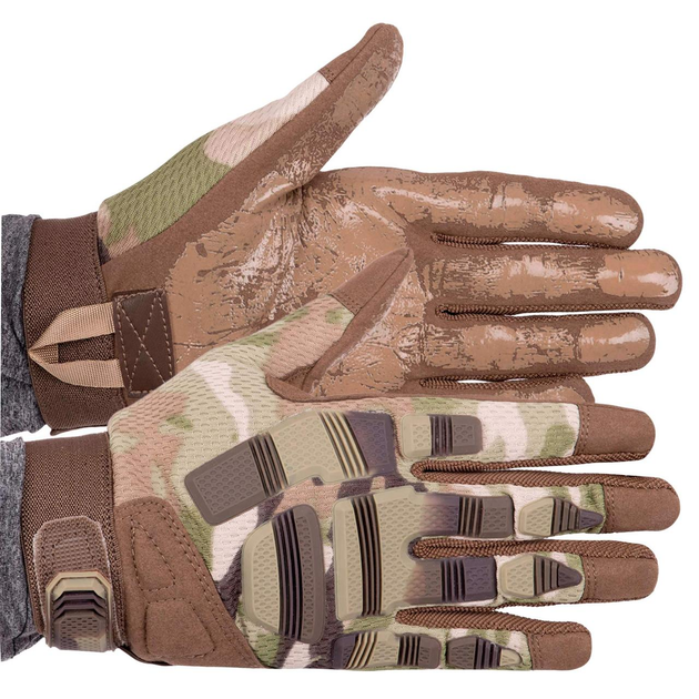Перчатки тактические с закрытыми пальцами Military Rangers BC-8799 размер XL Камуфляж Multicam - изображение 1