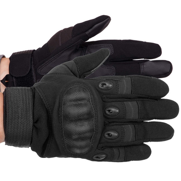 Тактичні рукавички із закритими пальцями для військових ЗСУ SP-Sport BC-8798 розмір M чорний - зображення 1