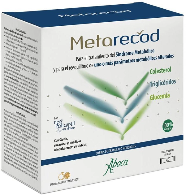 Засіб при метаболічному синдромі Aboca Metarecod 40 пакетиків (8032472019299) - зображення 1