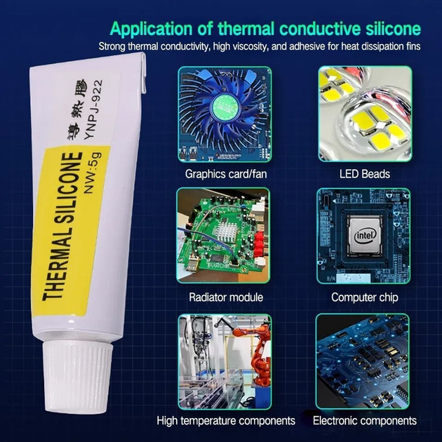 Теплопроводящий клей Heatsink Plaster YNPJ-922 5грамм - изображение 7