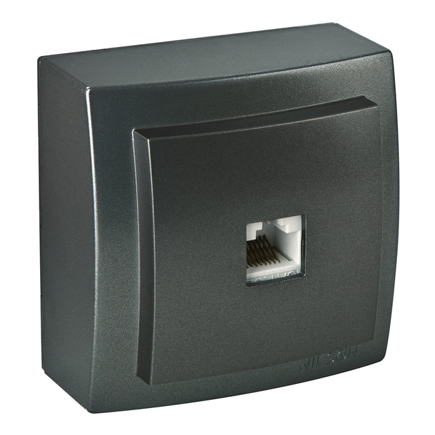 Розетка комп'ютерна CAT5e RJ45 Nilson Themis антрацит – фото, отзывы ...