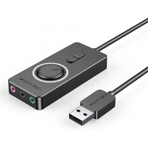 Внешняя звуковая карта Vention USB - 3х3.5 мм jack 0.15m Volume Control (CDRBB) - изображение 1