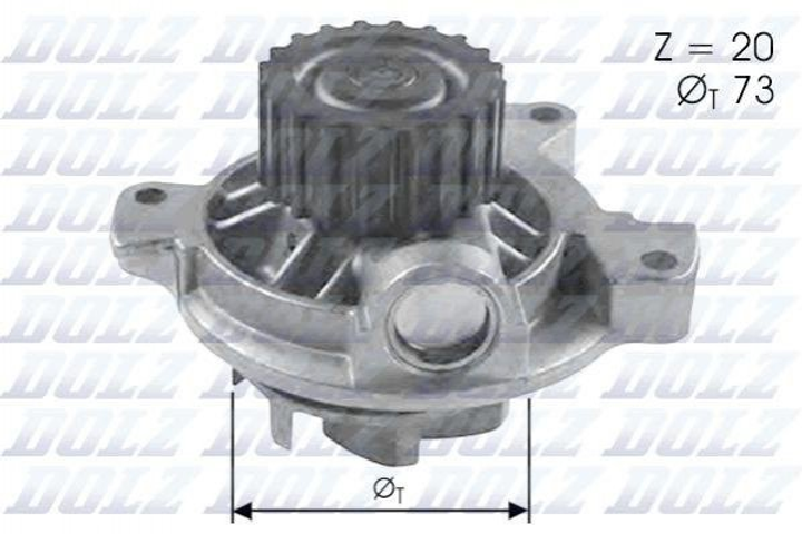 Водяний насос A6/LT/T4/Crafter 2.4D/2.5TDI (20z.) Dolz (A280) - зображення 2