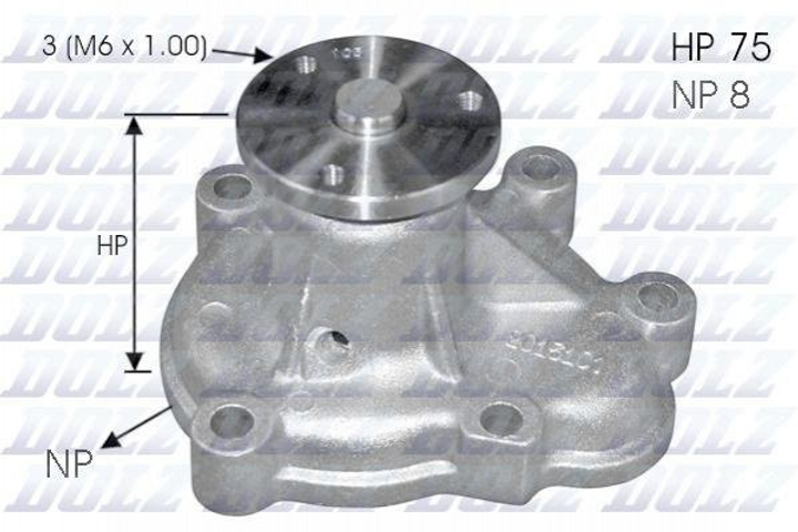 Водяной насос Combo/Astra G/H/Corsa 1.7Di/CDTi 00- Dolz (O144) - изображение 2