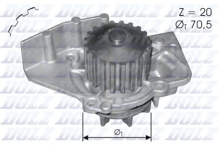 Водяний насос Scudo/Jumpy/Berlingo/Expert/Ducato 1.9D/2.0HDi 98- Dolz (C120) - зображення 1