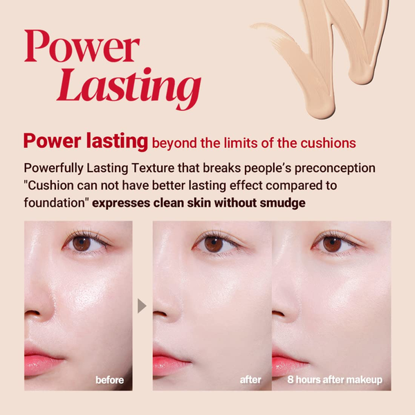Основа-кушон ESPOIR PROTAILOR BE VELVET COVER CUSHION #BEIGE с полуматовым финишем, SPF34 PA++, 13gx2 - изображение 3