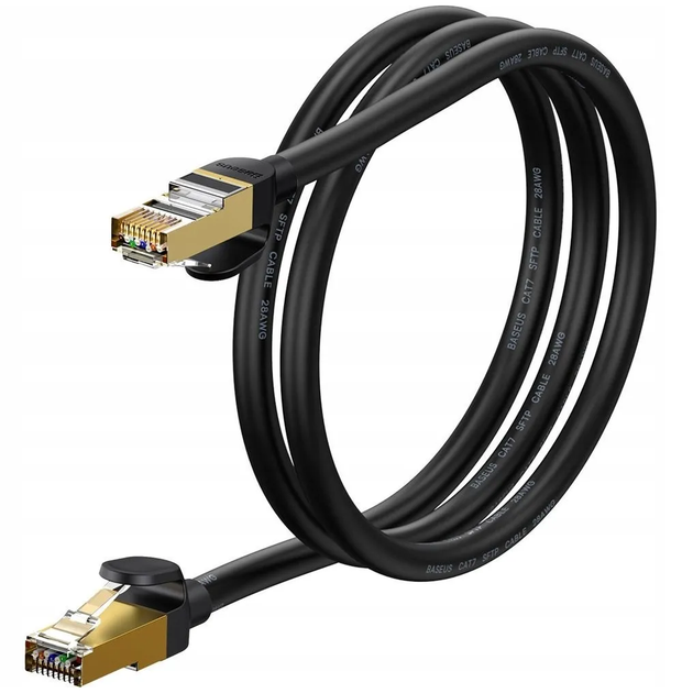 Интернет Кабель 10GIGABIT патч-корд BASEUS RJ45 5M Черный (WKJS010501) - изображение 2