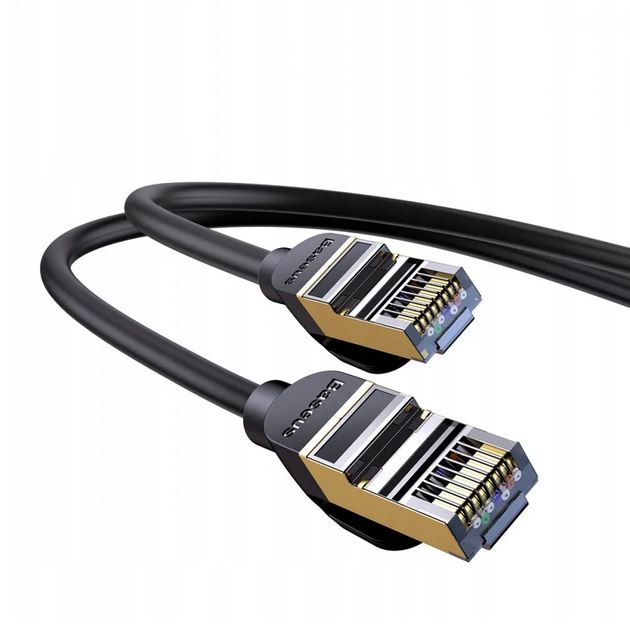Интернет Кабель 10GIGABIT патч-корд BASEUS RJ45 5M Черный (WKJS010501) - изображение 5