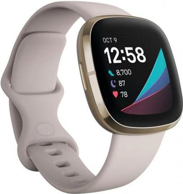 Smartwatch Fitbit Sense Lunar White / Soft Gold (FB512GLWT) - obraz 1