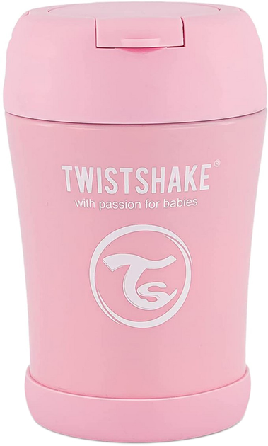 Termos na jedzenie dla dzieci Twistshake 350 ml Różowy z łyżeczką (7350083127495) - obraz 1