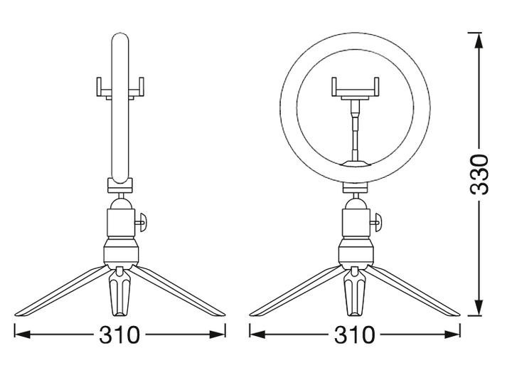 Світильник кільцевий 5.5W 5V 250lm 3000-4000K ⌀200 310x330x310mm [4058075666870] MOBILE CAMERA LIGHT RING DESKTOP Ledvance - зображення 3