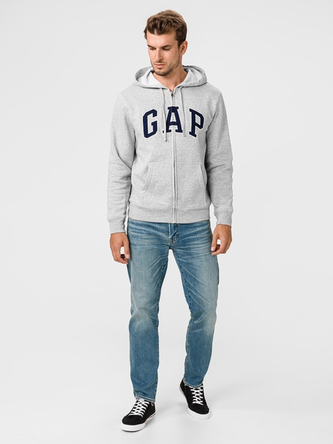 Bluza męska rozpinana streetwear z kapturem GAP 851516-19 L Szara (1200027121743) - obraz 1