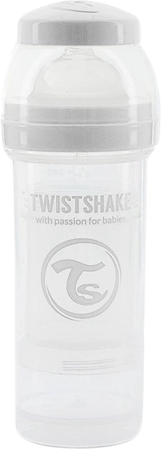Butelka do karmienia antykolkowa Twistshake z silikonowym smoczkiem 260 ml biała (7350083120120) - obraz 2