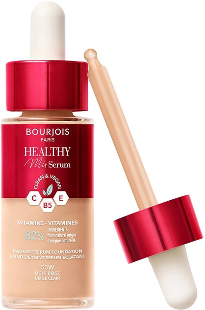 Тональна основа Bourjois Healthy Mix Clean and Vegan Serum 53 Biege Clear 30 мл (3616305210111) - зображення 1
