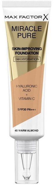 Тональна основа Max Factor Miracle Pure Skin Improving SPF 30 45 Warm Almond 30 мл (3616302638666) - зображення 1