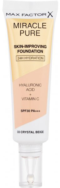 Тональна основа Max Factor Miracle Pure Skin Improving SPF 30 33 Crystal Beige 30 мл (3616302638680) - зображення 1