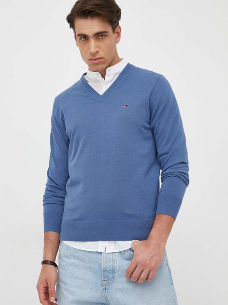 Пуловер чоловічий Tommy Hilfiger Regular Fit MW0MW22349 M Синій (8720643110639) - зображення 1