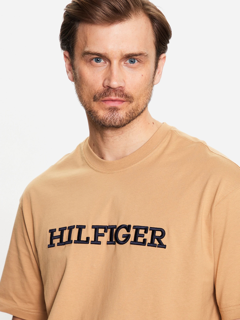 Koszulka męska Tommy Hilfiger Archive Fit MW0MW31539 M Classic Khaki (8720644206898) - obraz 4