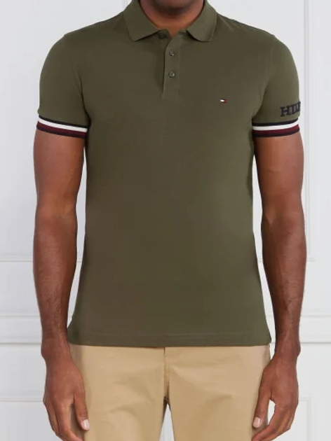 Koszulka polo męska Tommy Hilfiger Slim Fit MW0MW31549 L Khaki (8720644202913) - obraz 1