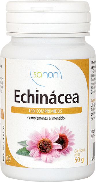 Дієтична добавка Sanon Echinácea 100 капсул по 500 мг (8412016358754) - зображення 1