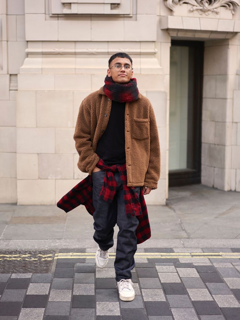 Куртка демисезонная Шерпа мужская Uniqlo 872638935 S Коричневая (1159787576) - изображение 4