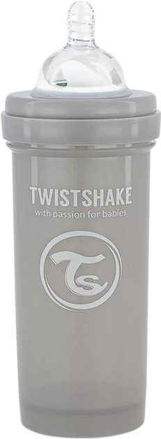 Butelka do karmienia antykolkowa Twistshake z silikonowym smoczkiem 260 ml szara (7350083122605) - obraz 3