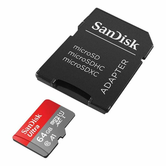 Карта пам'яті microSDXC (UHS-1) SanDisk Ultra 64Gb class 10 A1 (140Mb/s) (adapter SD) (SDSQUAB-064G-GN6MA) - изображение 3