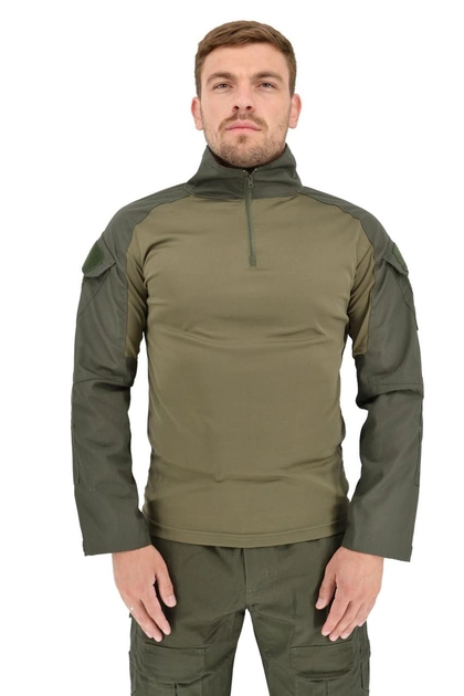 Рубашка тактическая c воротником-стойкой убакс Warrior Wear SA-18 Зеленая S - изображение 1