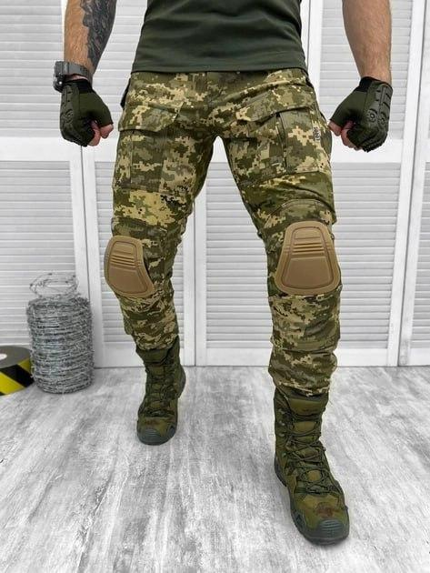 Брюки с наколенниками TACTICAL COMBAT LOGOS пиксель чоловічи розмір 3XL - зображення 1