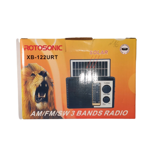 Радиоприёмник Superbass Rotosonic XB-122URT c Аккумулятором, MP3-TF/USB, Диапазон AM/FM/SW, Фонарь, солнечные батарейки Черный - зображення 2