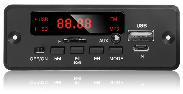 Аудиоплеер автомобильный 6-12В с Bluetooth 5.0 усилителем 2х25Вт - USB, MP3, WAV, APE, FLAC, FM, AUX, TF - Фото 1 Аудиоплеер автомобильный 6-12В с Bluetooth 5.0 усилителем 2х25Вт - USB, MP3, WAV, APE, FLAC, FM, AUX, TF - изображение 1