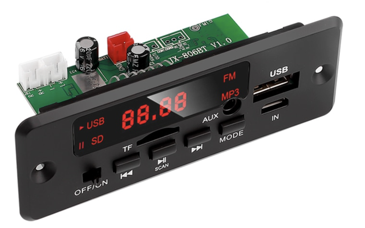 Аудиоплеер автомобильный 6-12В с Bluetooth 5.0 усилителем 2х25Вт - USB, MP3, WAV, APE, FLAC, FM, AUX, TF - Фото 2 Аудиоплеер автомобильный 6-12В с Bluetooth 5.0 усилителем 2х25Вт - USB, MP3, WAV, APE, FLAC, FM, AUX, TF - изображение 2