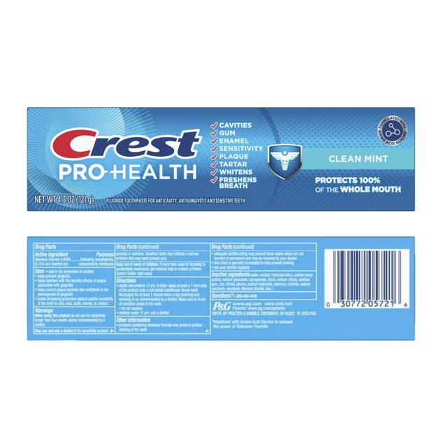 Зубна паста відбілююча Crest Pro Health Clean Mint 3 шт 365 г для відбілювання від карієсу з відбіленням американська паста крест прохелс з ментолом - зображення 4