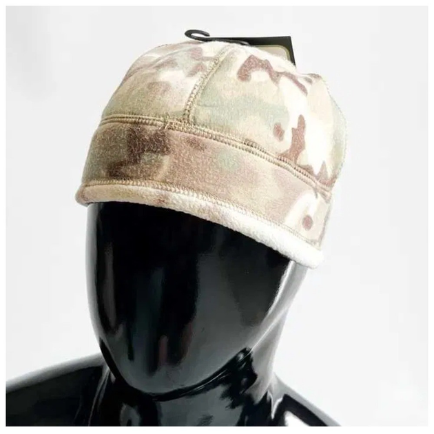 Флісова тактична шапка-підшоломник MFH Camo мультикам M - зображення 1