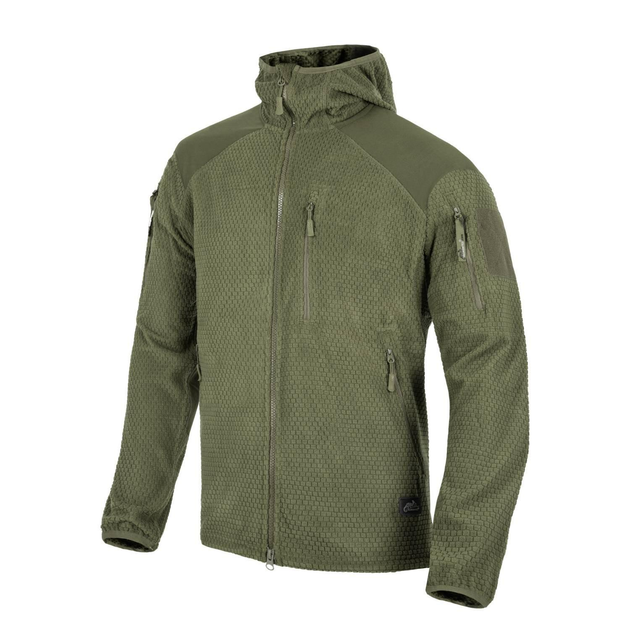 Кофта Alpha Hoodie Tactical Jacket - Grid Fleece Helikon-Tex Олива XXXL - зображення 1