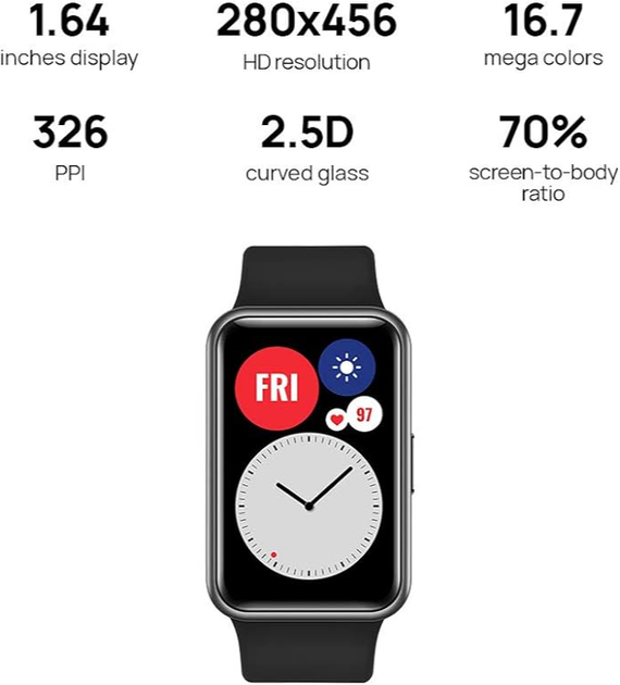 Смарт-годинник Huawei Watch Fit 46mm / Bluetooth / 5ATM / Cantaloupe Orange (TIA-B09) Б/В - зображення 7