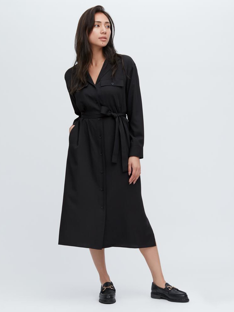 Сукня-сорочка міді осіння жіноча Uniqlo 97151485 L Чорна від Rozetka на платформі USKIDKA Акція на Сукня-сорочка міді осіння жіноча Uniqlo 97151485 L Чорна від Rozetka